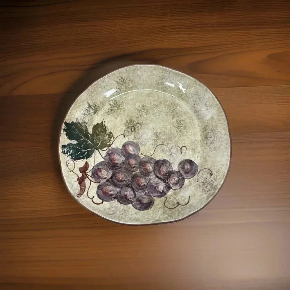 Italy Large Serving Platter Plate HAND MADE IN ITALY With GRAPES